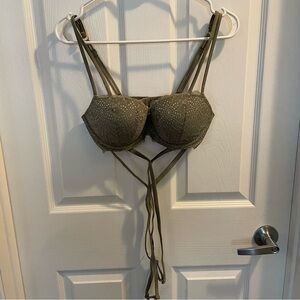 VS Pink Strappy Date Push Up Bra in Gray 34D